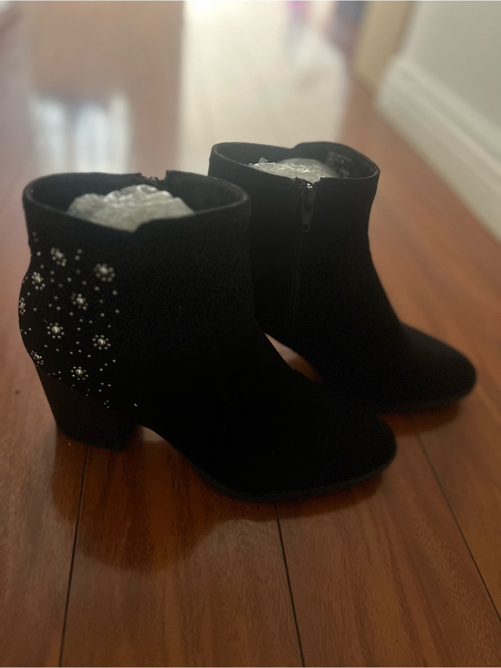 Sugar Ankle Boots Womens Black w/Rhinestones/Size 8.5M/EXCELLENT CONDITION